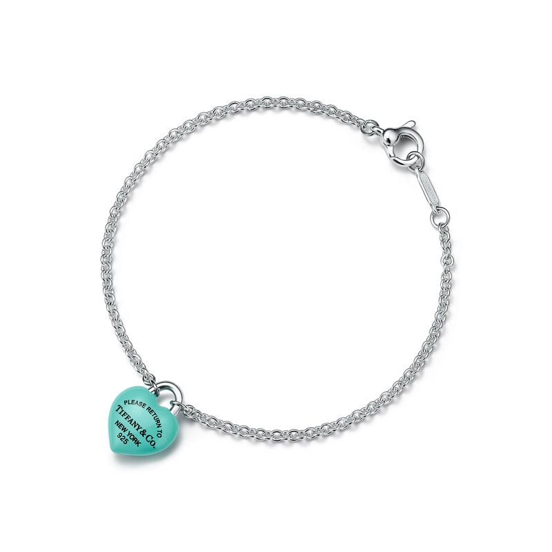Tiffany & Co. Return to Tiffany™ Pulsera Full Heart de plata de ley con Tiffany Blue®