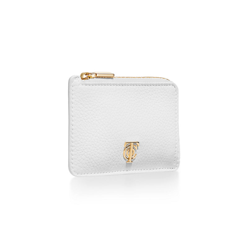 Tiffany & Co. T&CO. Tarjetero Con Cremallera De Piel Color Blanco