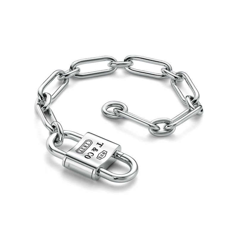 Tiffany & Co. Tiffany 1837™ Pulsera Con Candado Doble Grande De Plata De Ley