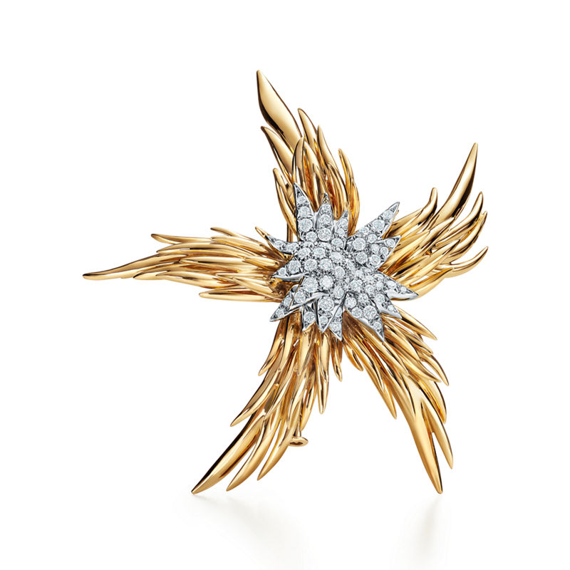 Tiffany & Co. Tiffany & Co. Schlumberger Broche Paris Flames en oro amarillo con diamantes