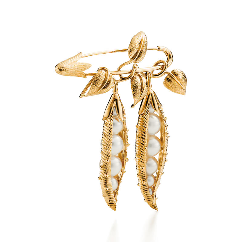 Tiffany & Co. Tiffany & Co. Schlumberger Broche Peapod En Oro Amarillo Con Perlas Cultivadas