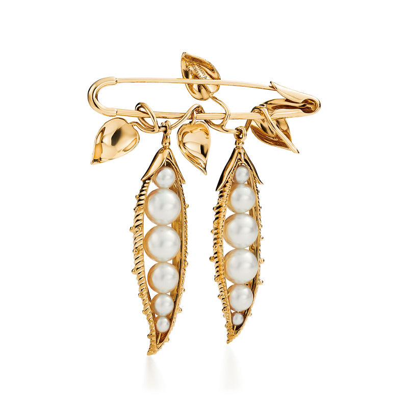 Tiffany & Co. Tiffany & Co. Schlumberger Broche Peapod En Oro Amarillo Con Perlas Cultivadas