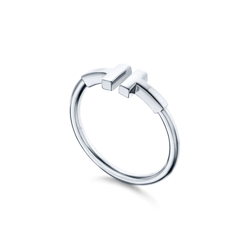 Tiffany & Co. Tiffany T Anillo Wire De Oro Blanco