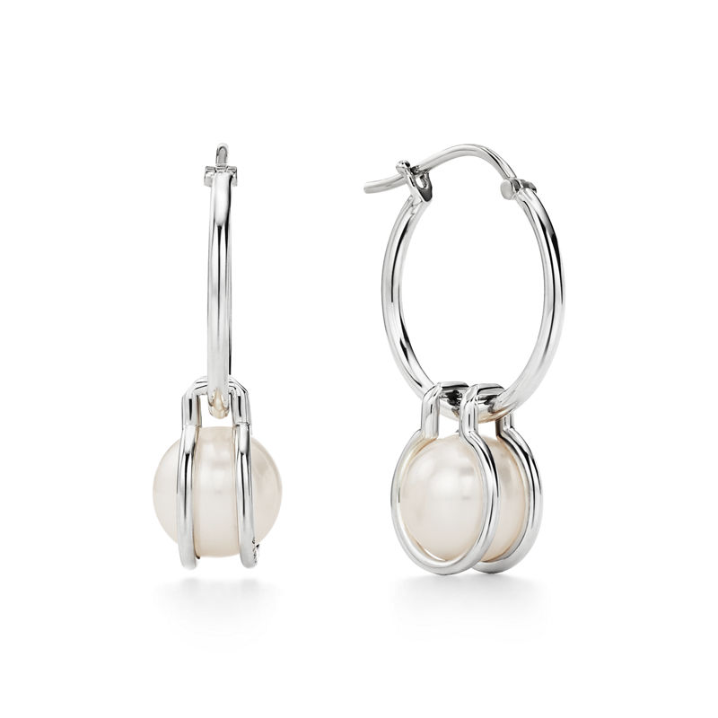 Tiffany & Co. Tiffany HardWear Pendientes de aro con perlas en plata de ley de plata de ley