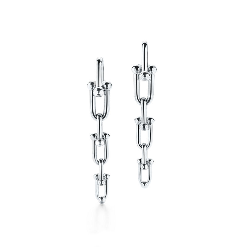 Tiffany & Co. Tiffany HardWear Pendientes de eslabones escalonados de plata de ley