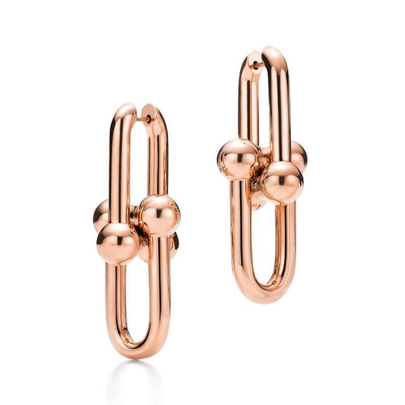 Tiffany & Co. Tiffany HardWear Pendientes de eslabones extragrandes de oro rosa