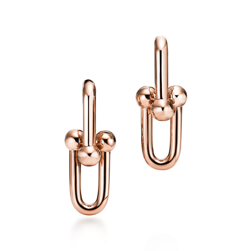 Tiffany & Co. Tiffany HardWear Pendientes de eslabones grandes de oro rosa