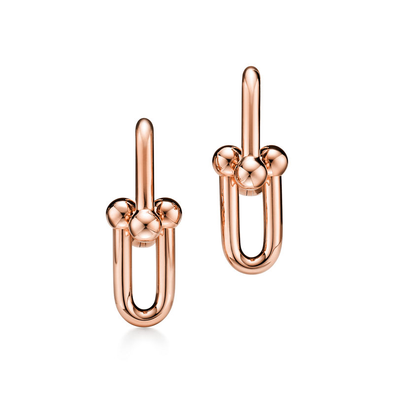 Tiffany & Co. Tiffany HardWear Pendientes de eslabones medianos de oro rosa