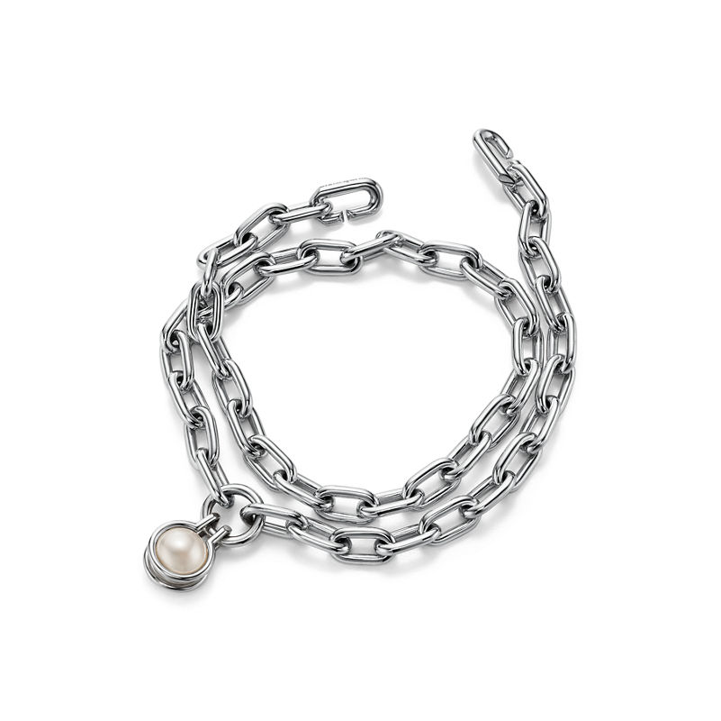 Tiffany & Co. Tiffany HardWear Pulsera De Perlas De Agua Dulce En Plata De Ley De Plata De Ley
