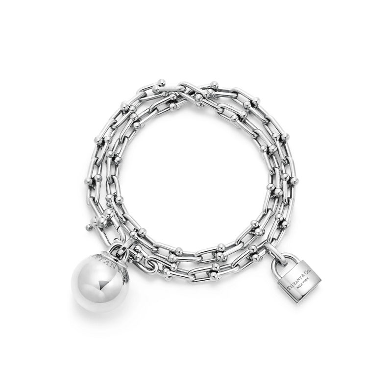 Tiffany & Co. Tiffany HardWear Pulsera de varias vueltas con eslabones pequeños de plata de ley