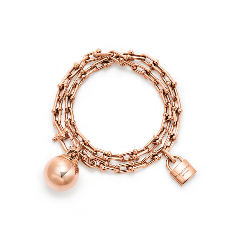 Tiffany & Co. Tiffany HardWear Pulsera de varias vueltas con eslabones pequeños de oro rosa