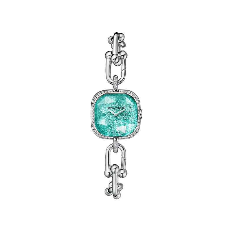 Tiffany & Co. Tiffany HardWear Reloj de plata de ley y acero con bisel de diamantes
