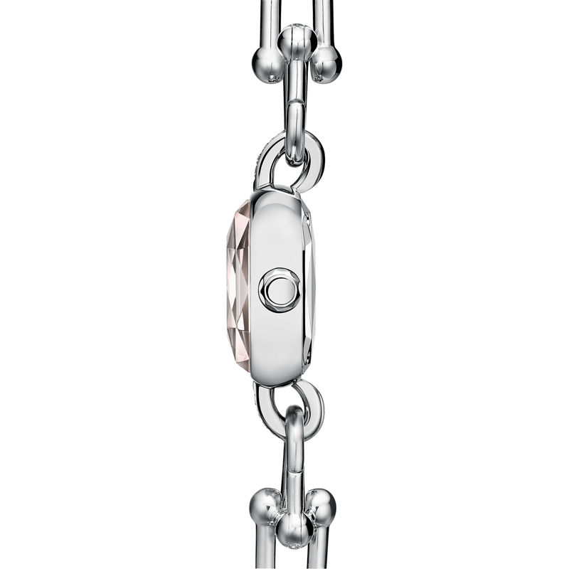 Tiffany & Co. Tiffany HardWear Reloj De Plata De Ley Y Diamantes Con Nácar Rosa