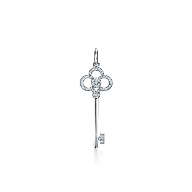 Tiffany & Co. Tiffany Keys Llave de corona en oro blanco con diamantes 3 8 cm