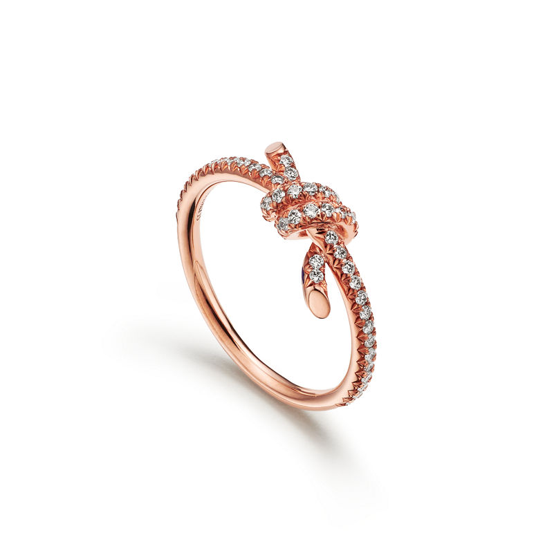 Tiffany & Co. Tiffany Knot Anillo De Oro Rosa Con Diamantes
