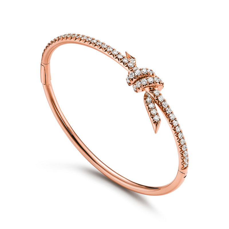 Tiffany & Co. Tiffany Knot Brazalete De Oro Rosa Con Diamantes