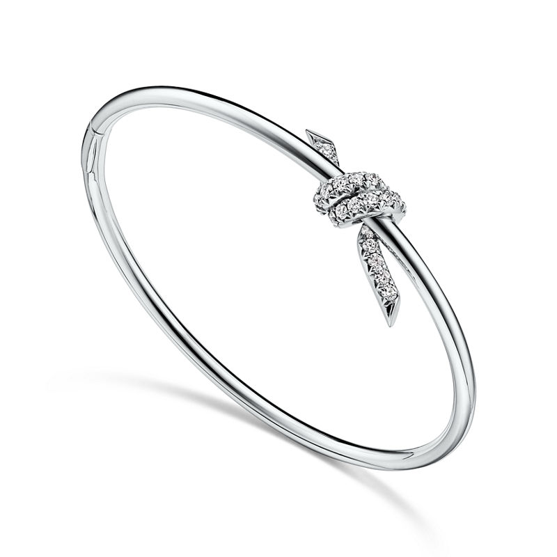 Tiffany & Co. Tiffany Knot Brazalete Wire De Oro Blanco Con Diamantes