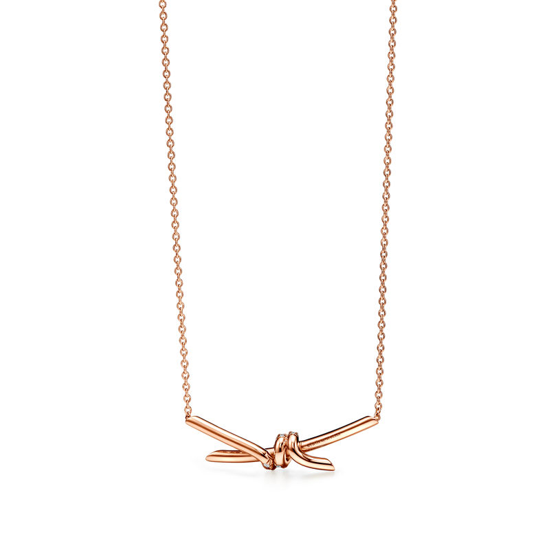 Tiffany & Co. Tiffany Knot Colgante En Oro Rosa Con Diamantes