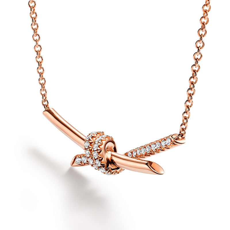 Tiffany & Co. Tiffany Knot Colgante En Oro Rosa Con Diamantes