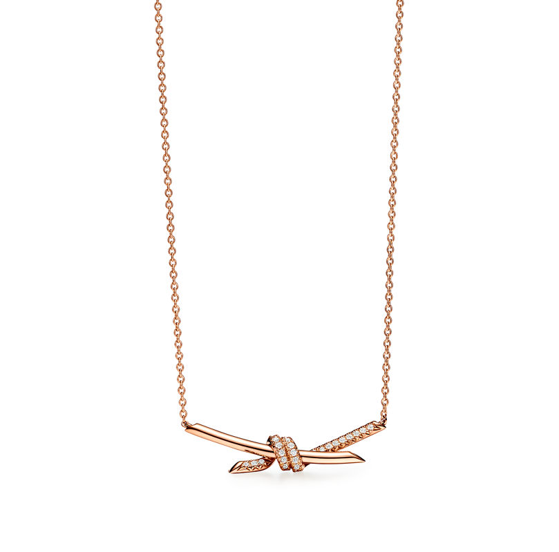 Tiffany & Co. Tiffany Knot Colgante en oro rosa con diamantes