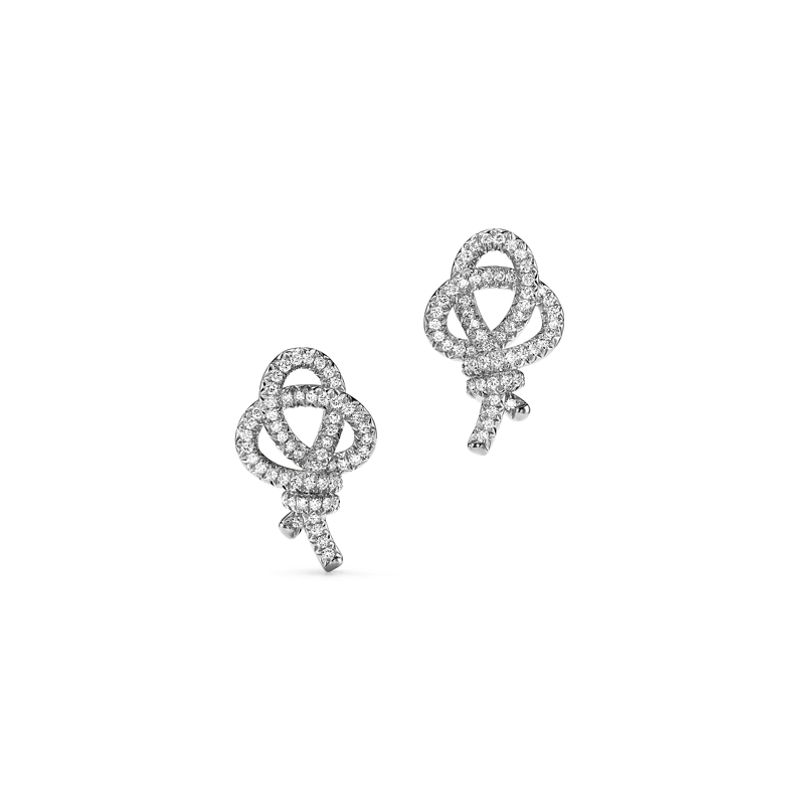 Tiffany & Co. Tiffany Knot Pendientes de botón de platino con diamantes