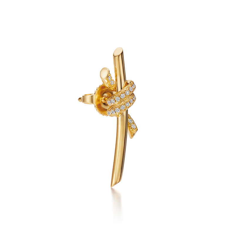 Tiffany & Co. Tiffany Knot Pendientes En Oro Amarillo Con Diamantes