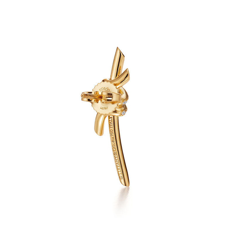Tiffany & Co. Tiffany Knot Pendientes En Oro Amarillo Con Diamantes