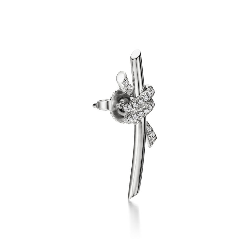 Tiffany & Co. Tiffany Knot Pendientes En Oro Blanco Con Diamantes