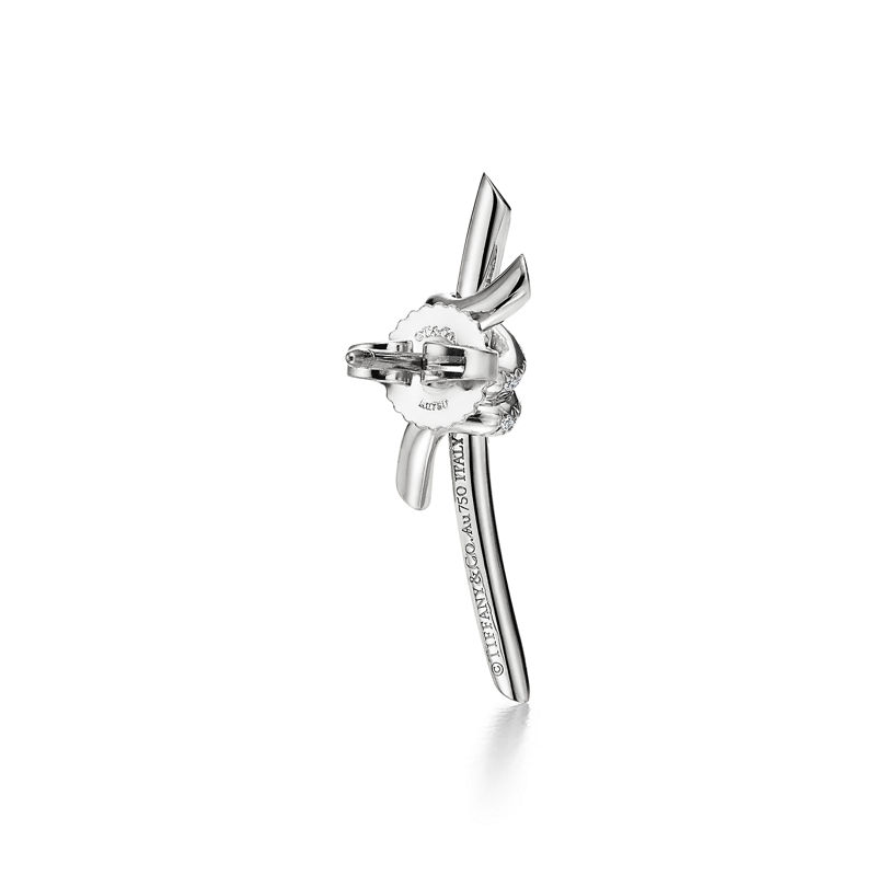 Tiffany & Co. Tiffany Knot Pendientes En Oro Blanco Con Diamantes