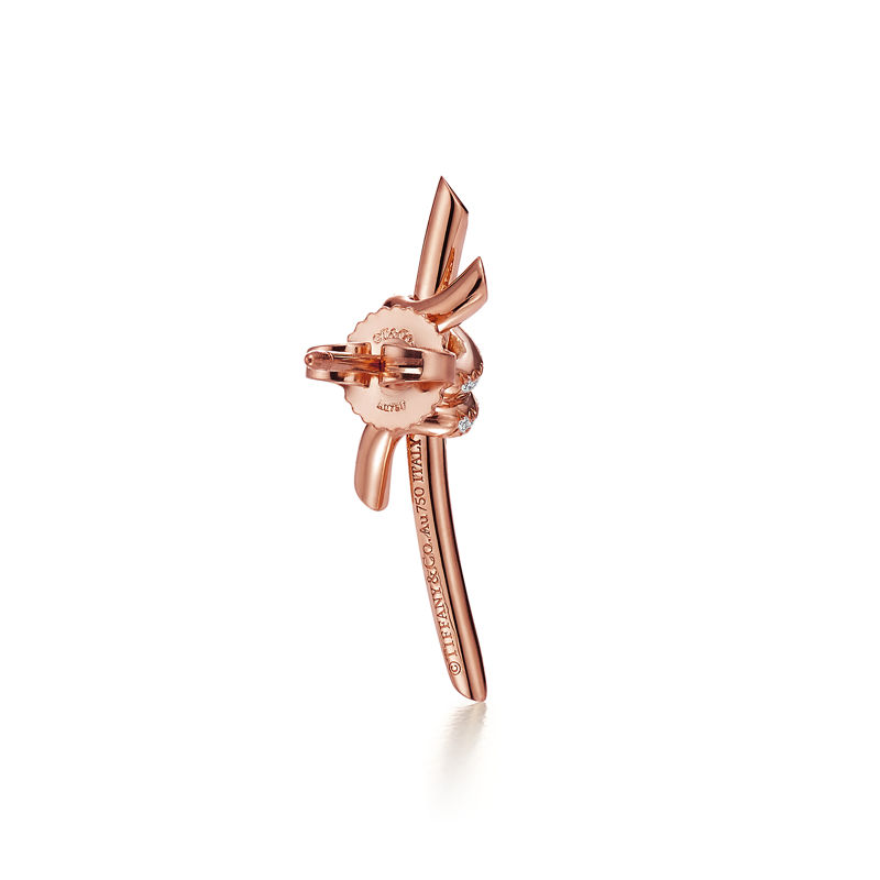 Tiffany & Co. Tiffany Knot Pendientes En Oro Rosa Con Diamantes