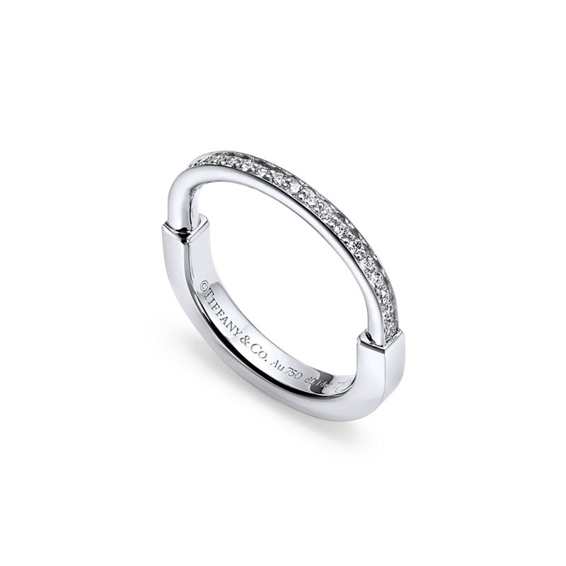 Tiffany & Co. Tiffany Lock Anillo De Oro Blanco Con Diamantes