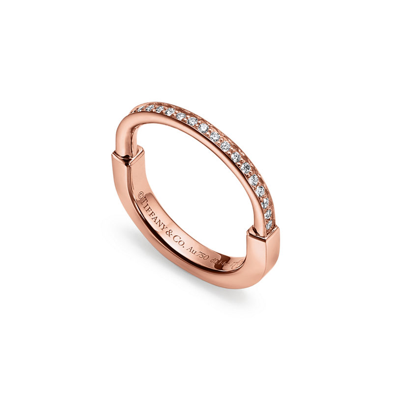 Tiffany & Co. Tiffany Lock Anillo De Oro Rosa Con Diamantes
