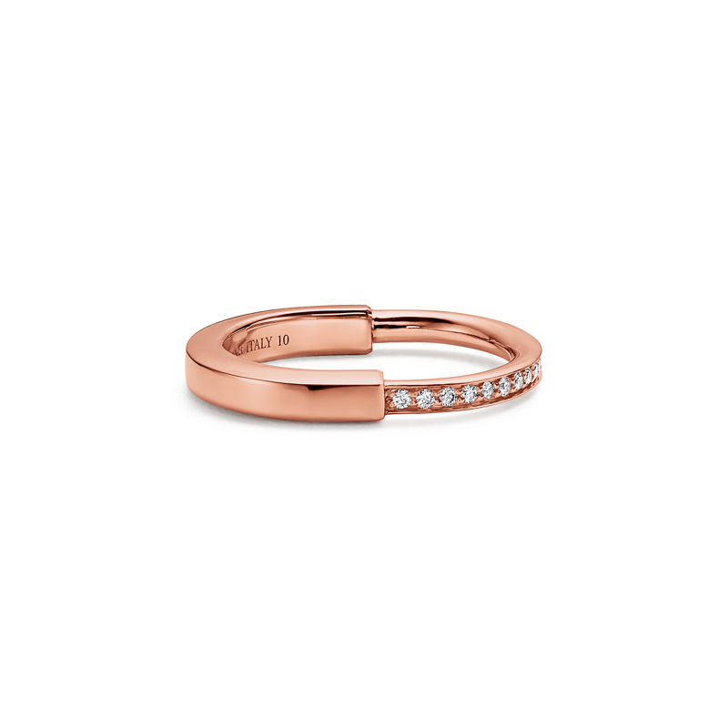 Tiffany & Co. Tiffany Lock Anillo de oro rosa con diamantes