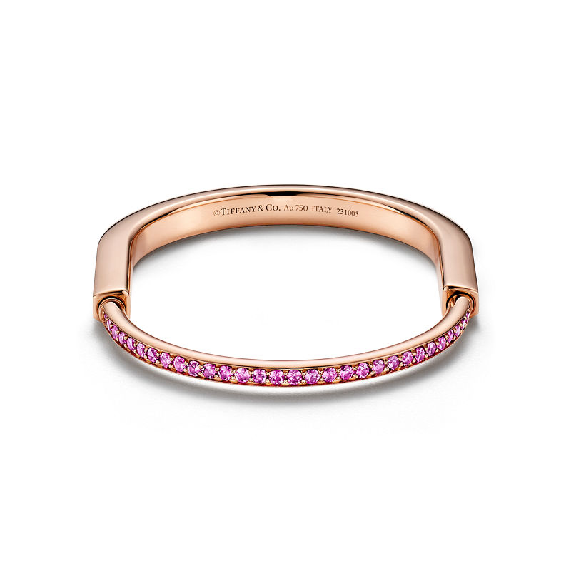Tiffany & Co. Tiffany Lock Brazalete De Oro Rosa Con Zafiros Rosas