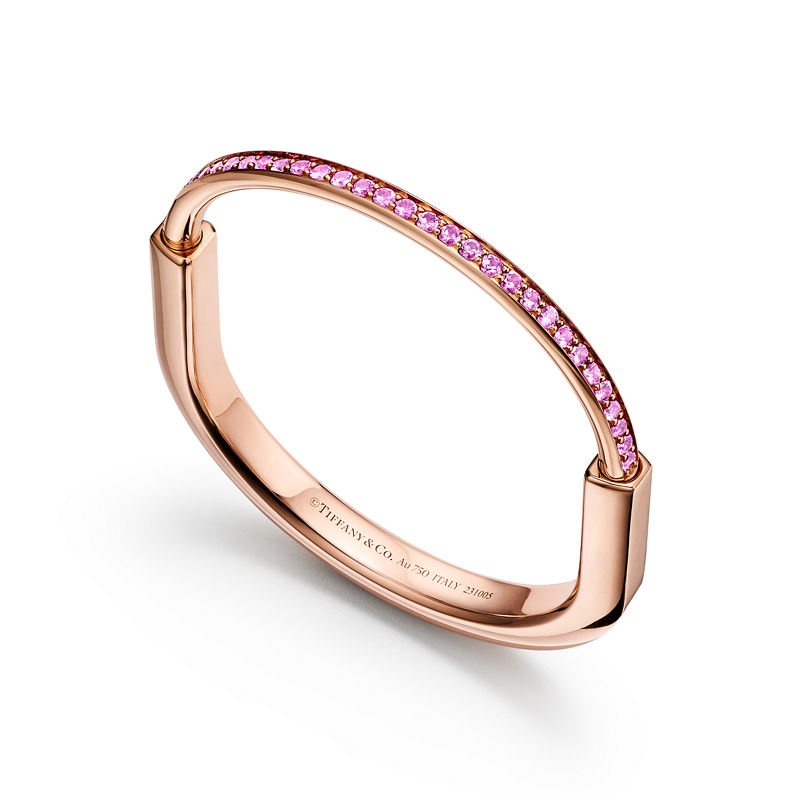 Tiffany & Co. Tiffany Lock Brazalete De Oro Rosa Con Zafiros Rosas