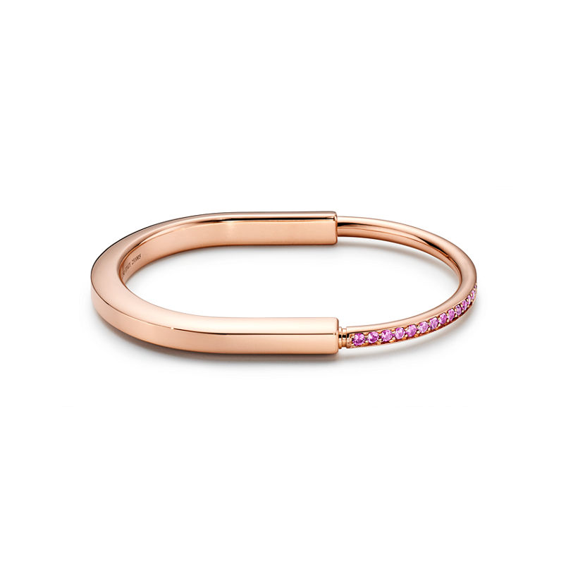 Tiffany & Co. Tiffany Lock Brazalete de oro rosa con zafiros rosas