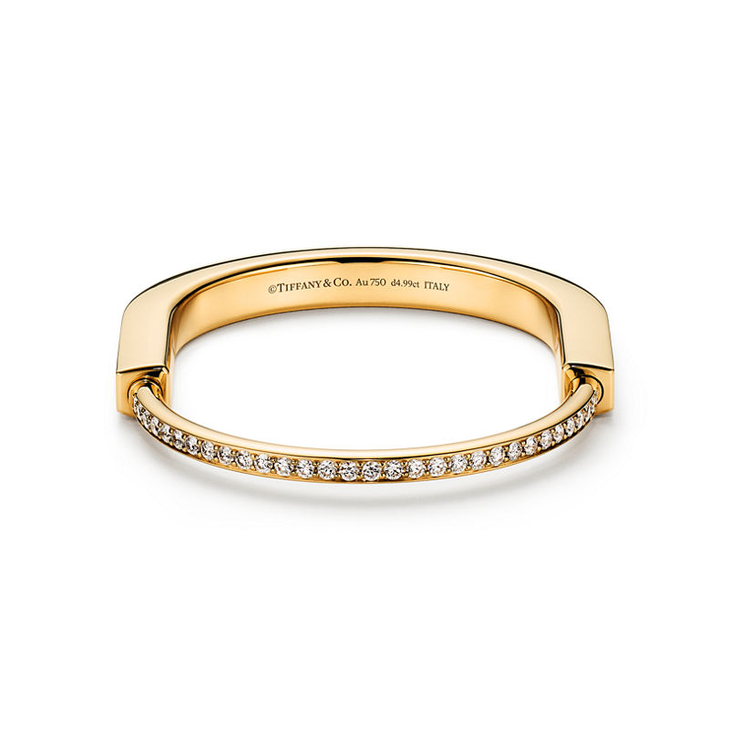 Tiffany & Co. Tiffany Lock Brazalete en oro amarillo con pavé completo de diamantes