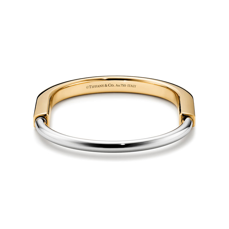 Tiffany & Co. Tiffany Lock Brazalete En Oro Amarillo Y Blanco