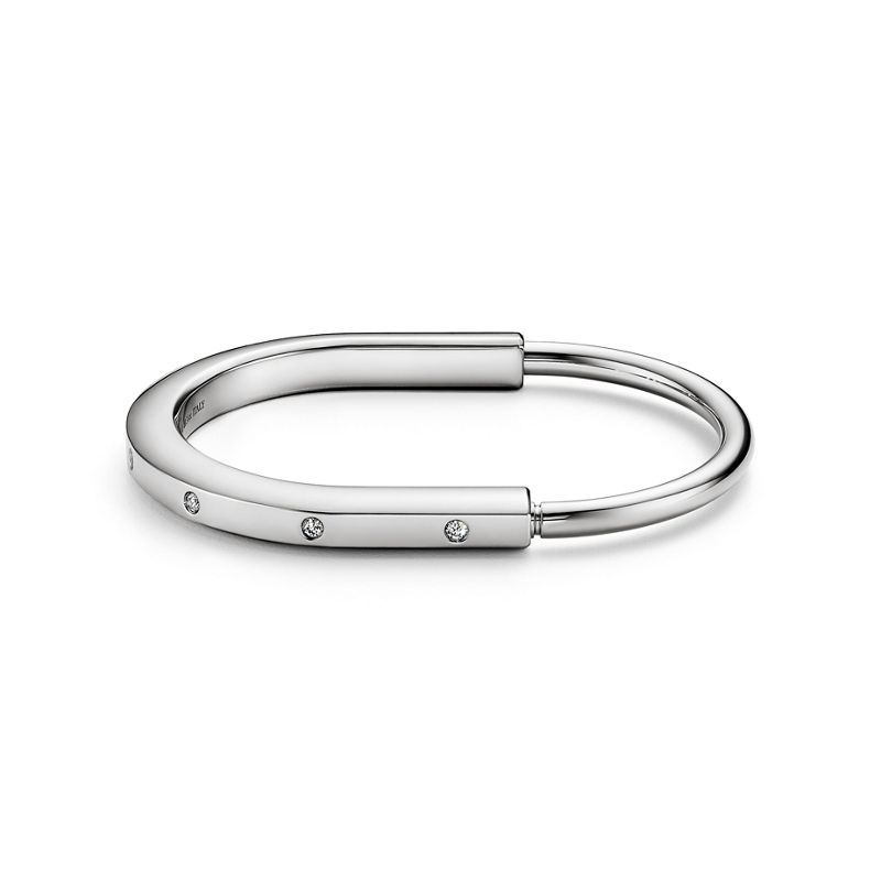 Tiffany & Co. Tiffany Lock Brazalete en oro blanco con detalles de diamantes