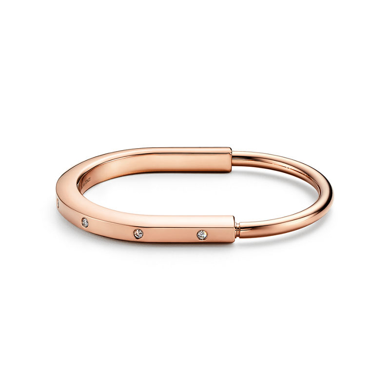 Tiffany & Co. Tiffany Lock Brazalete en oro rosa con detalles de diamantes