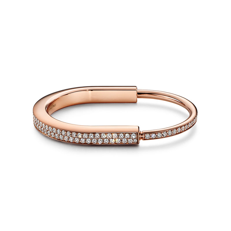 Tiffany & Co. Tiffany Lock Brazalete en oro rosa con pavé completo de diamantes