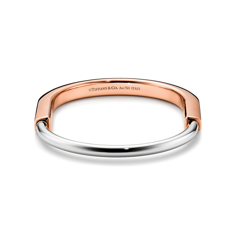Tiffany & Co. Tiffany Lock Brazalete En Oro Rosa Y Blanco