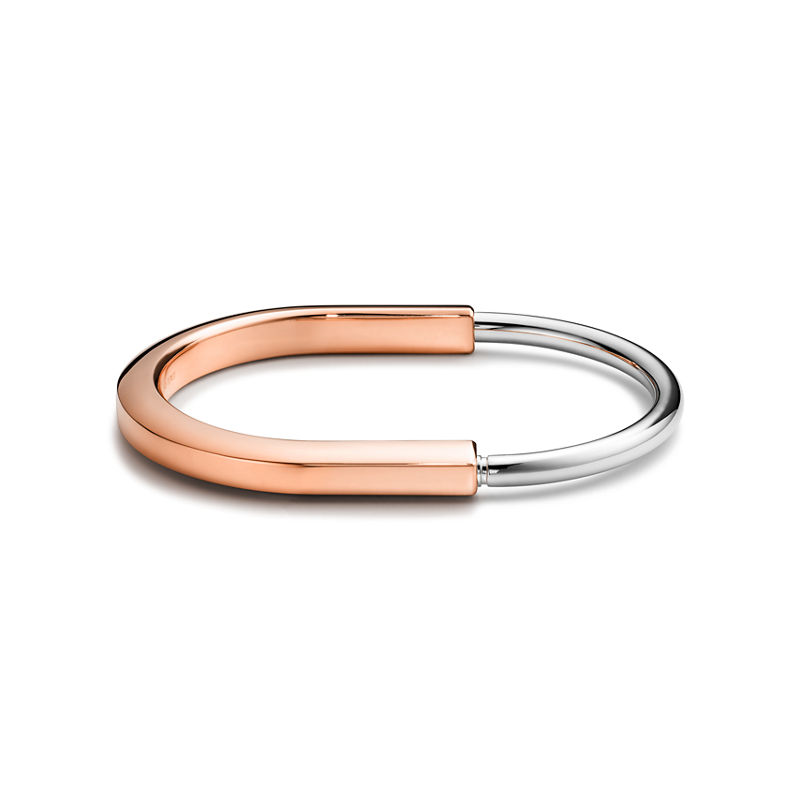 Tiffany & Co. Tiffany Lock Brazalete en oro rosa y blanco