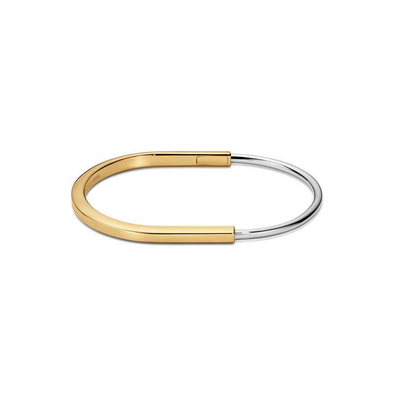 Tiffany & Co. Tiffany Lock Brazalete estrecho de oro amarillo y blanco