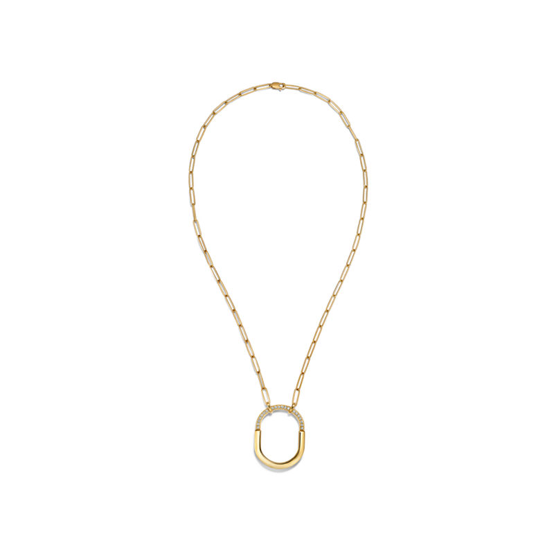 Tiffany & Co. Tiffany Lock Colgante En Oro Amarillo Con Diamantes Tamaño Grande