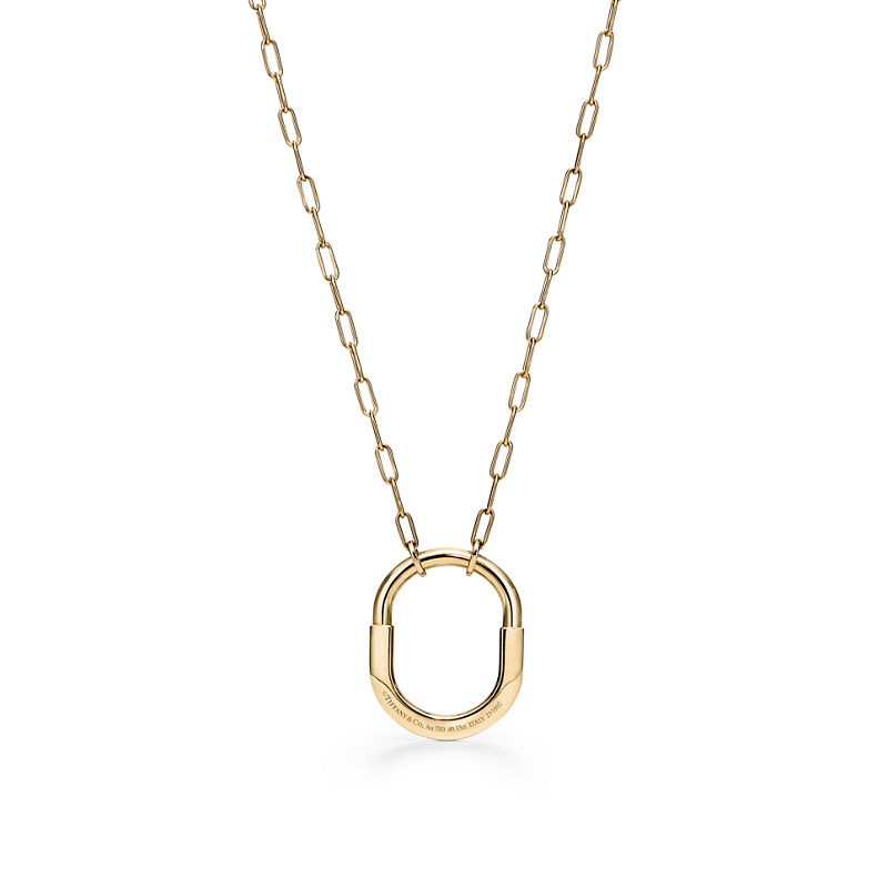 Tiffany & Co. Tiffany Lock Colgante En Oro Amarillo Con Diamantes Tamaño Mediano