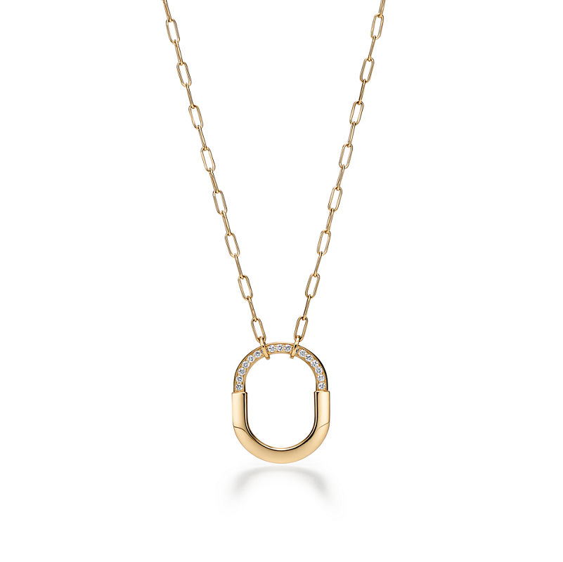Tiffany & Co. Tiffany Lock Colgante en oro amarillo con diamantes tamaño mediano