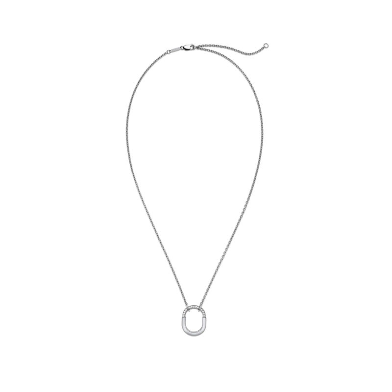 Tiffany & Co. Tiffany Lock Colgante Pequeño De Oro Blanco Con Diamantes