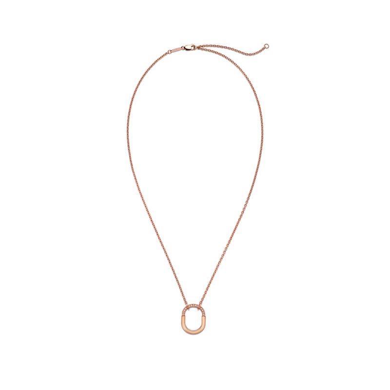 Tiffany & Co. Tiffany Lock Colgante Pequeño De Oro Rosa Con Diamantes