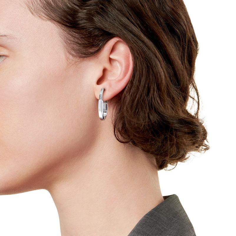 Tiffany & Co. Tiffany Lock Pendientes En Oro Blanco Con Diamantes Tamaño Mediano